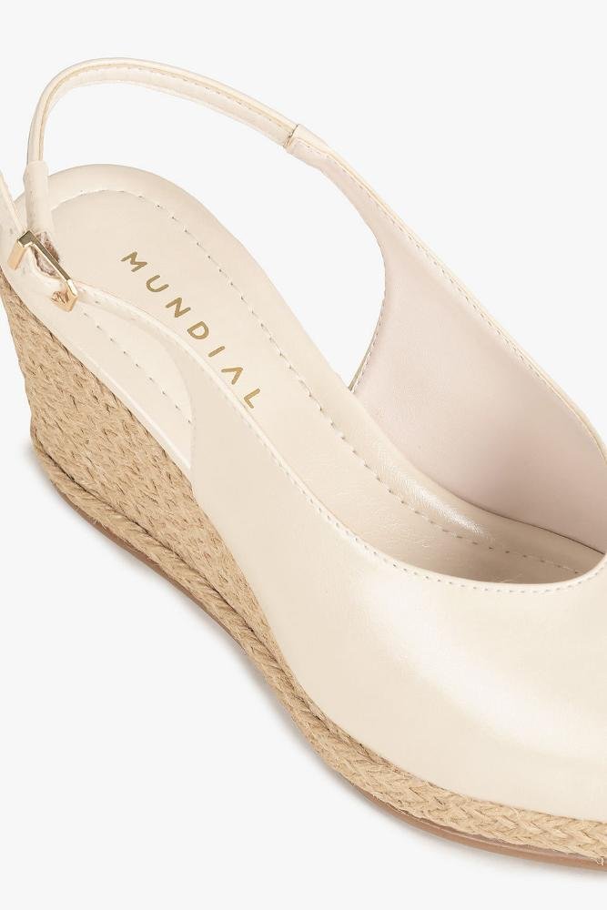 Sandália Feminina Anabela Mundial Lisette Off White 3