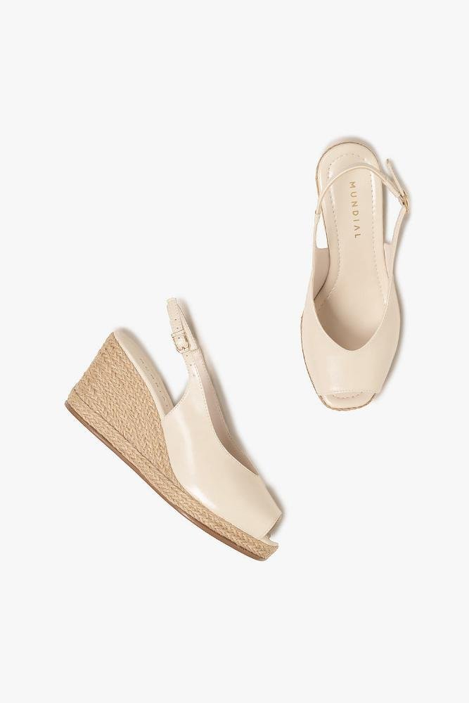 Sandália Feminina Anabela Mundial Lisette Off White 4