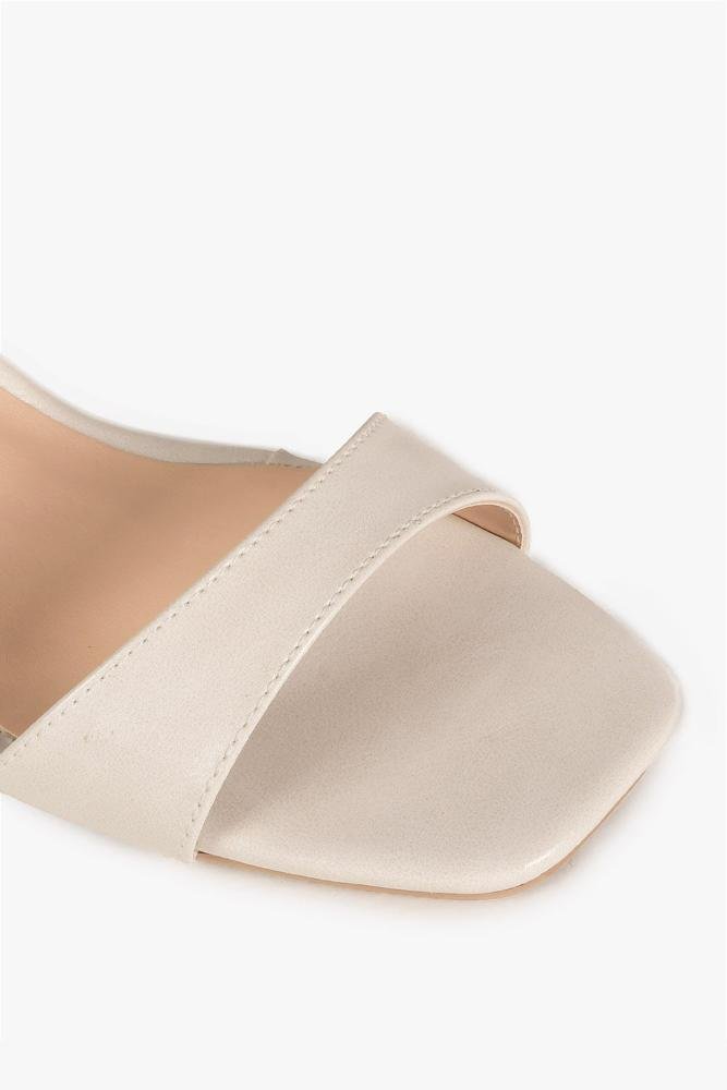 Sandália Feminina Salto Médio Mundial Kallista Off White 2