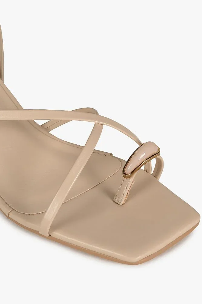 Sandália Feminina Salto Médio Mundial Octavia Off White 2