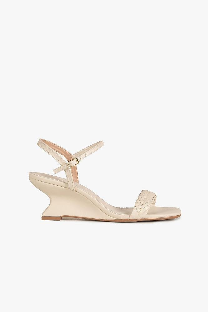 Sandália Feminina Anabela Mundial Gia Off White 1