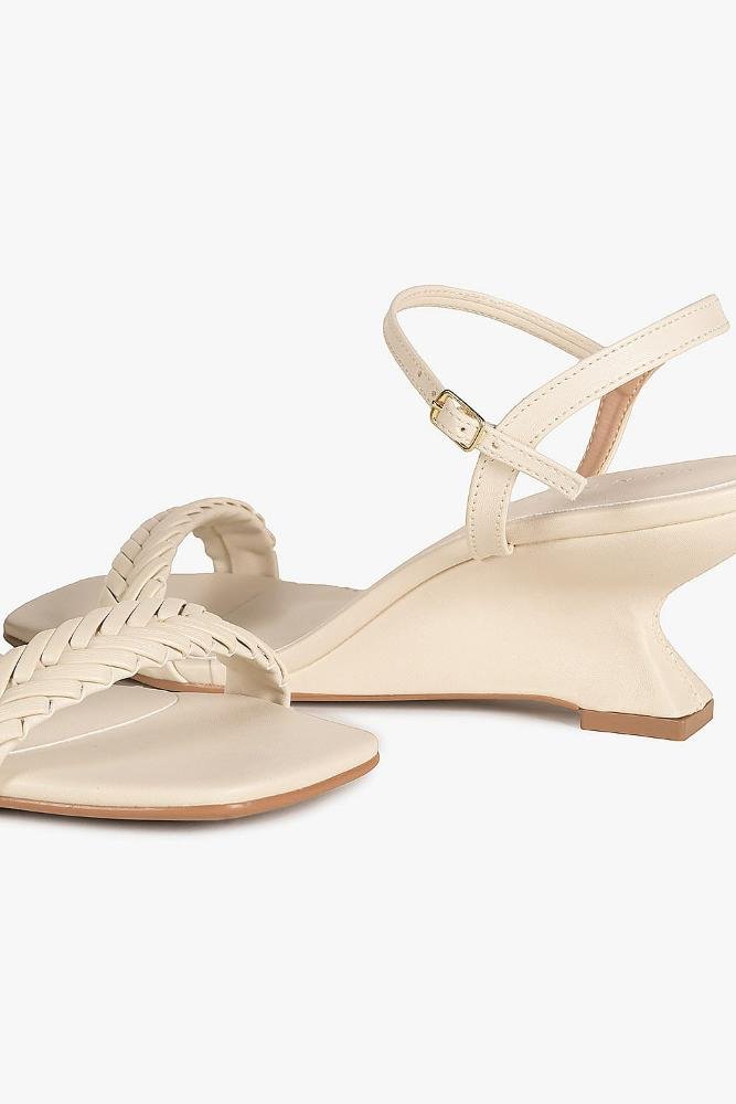 Sandália Feminina Anabela Mundial Gia Off White 2