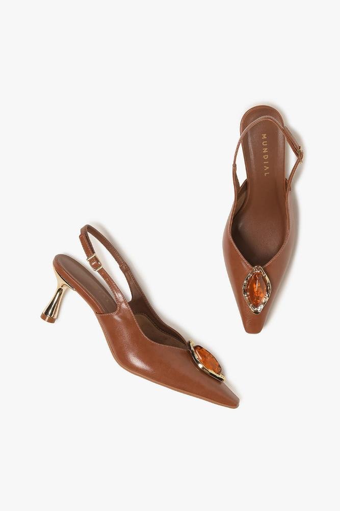 Sapato Feminino Slingback Mundial Elisabetta Caramelo 3
