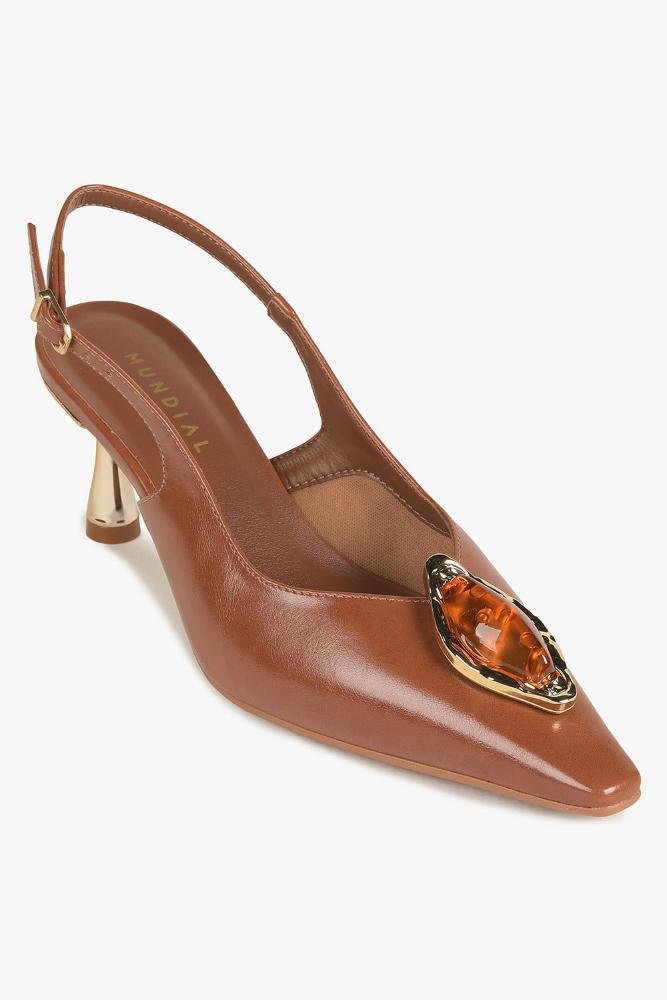 Sapato Feminino Slingback Mundial Elisabetta Caramelo 4