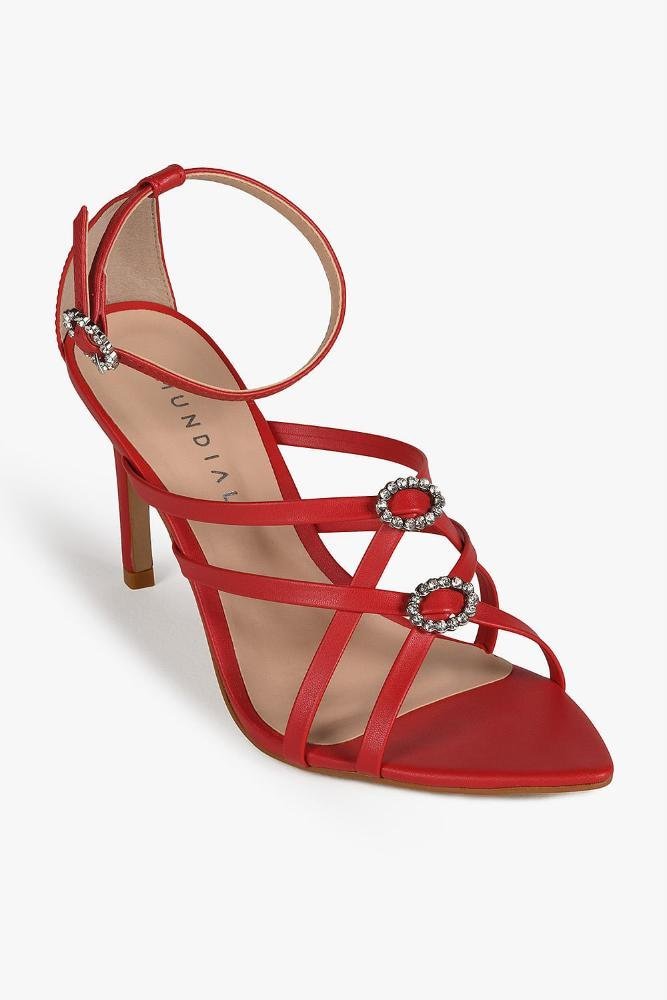 Sandália Feminina Salto Alto Mundial Rozalia Vermelho 4