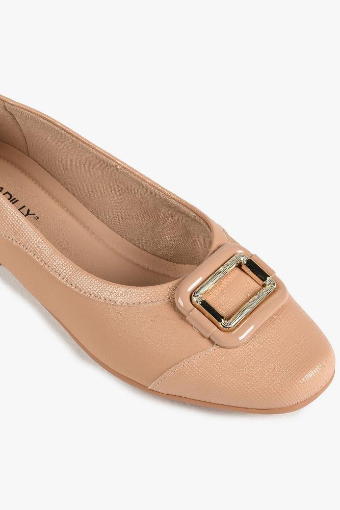Conforto Feminino Bico Quadrado Piccadilly Derci Bege 2