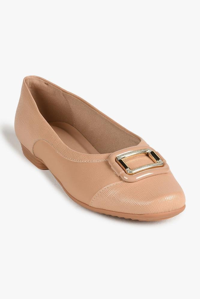 Conforto Feminino Bico Quadrado Piccadilly Derci Bege 4