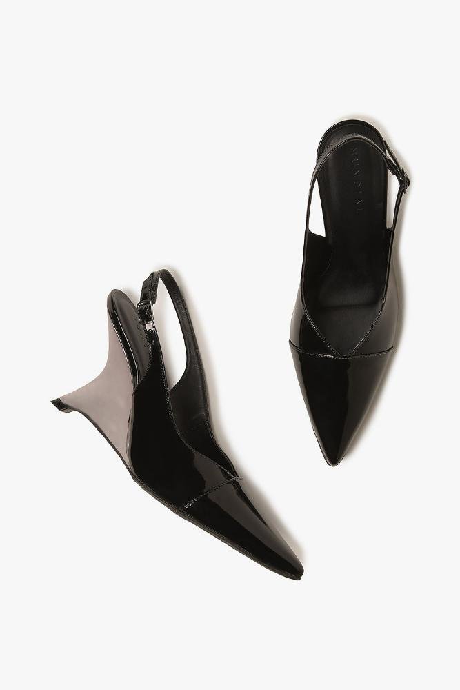 Sapato Feminino Anabela Mundial Rose Preto 3