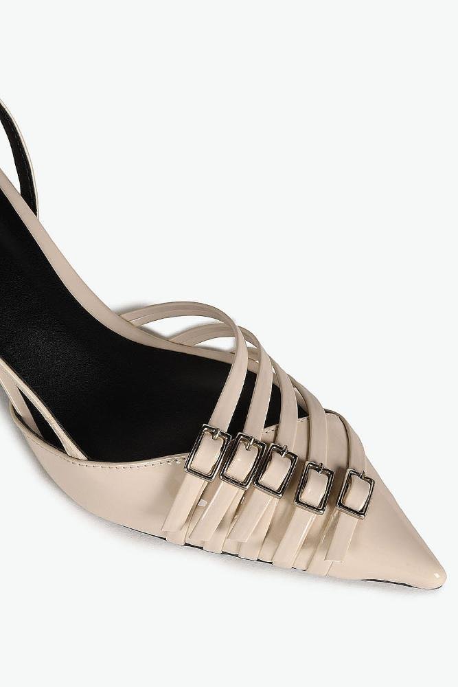 Scarpin Feminino Slingback Mundial Graziele Off White 2