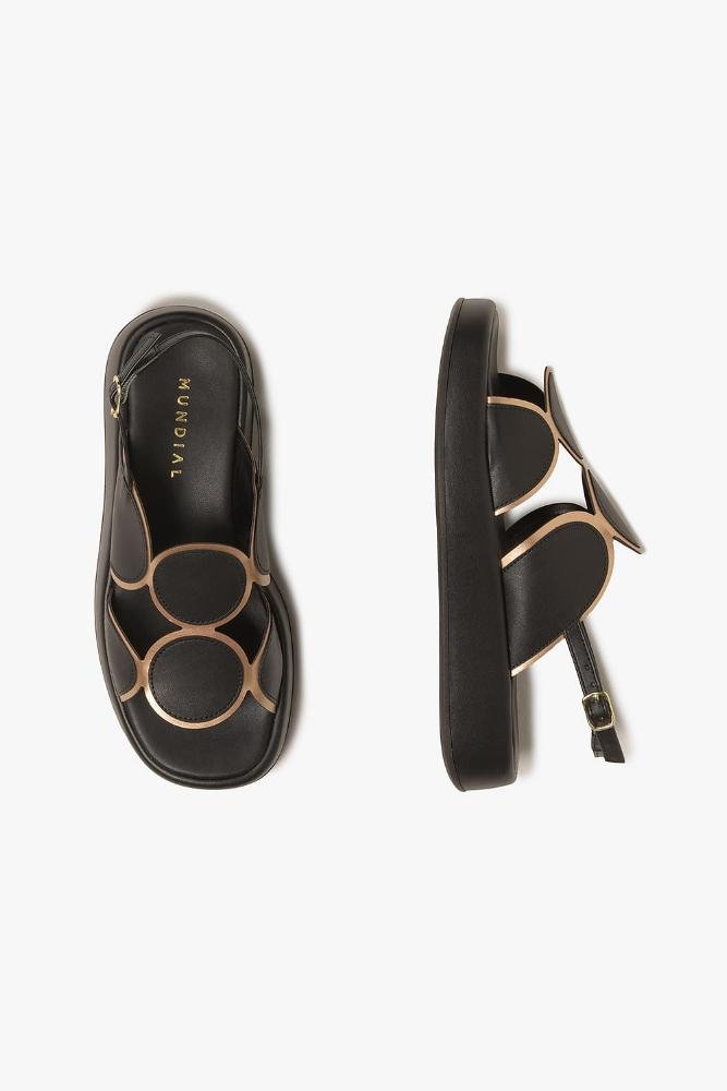 Sandália Feminina Flatform Mundial Molly Preto 3