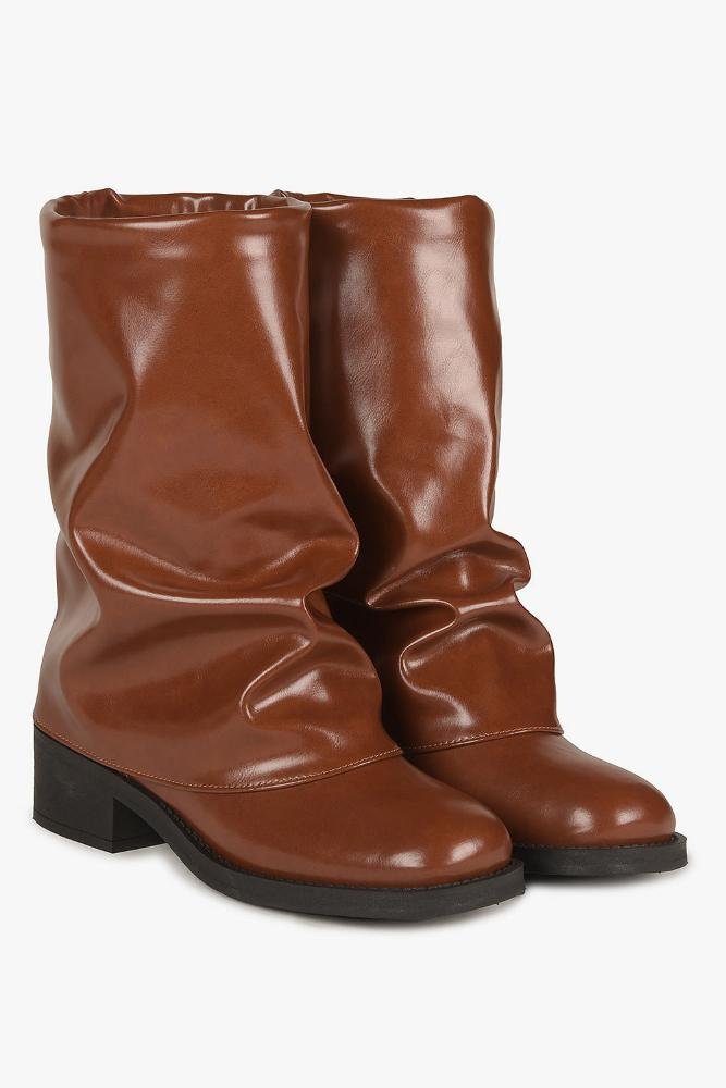 Bota Feminina Cano Médio Mundial Ludimila Caramelo 4