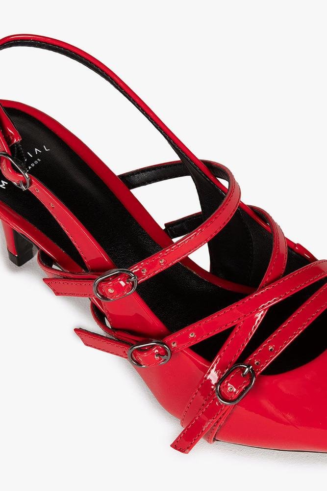 Scarpin Feminino Slingback Mundial Jamille Vermelho 2