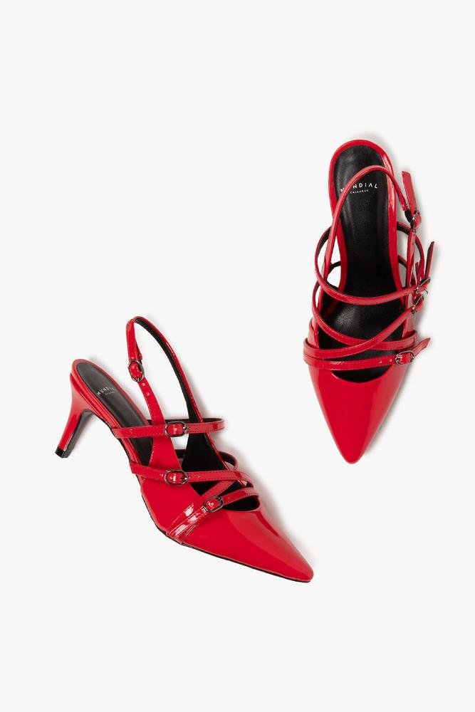 Scarpin Feminino Slingback Mundial Jamille Vermelho 3