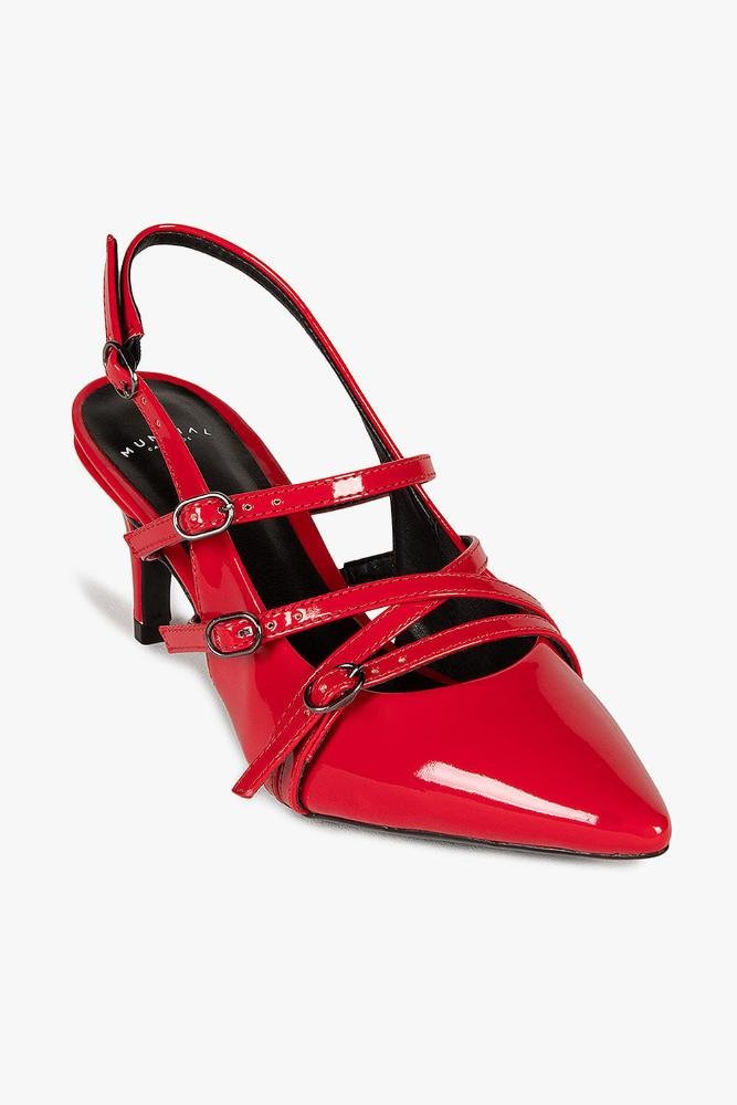 Scarpin Feminino Slingback Mundial Jamille Vermelho 4