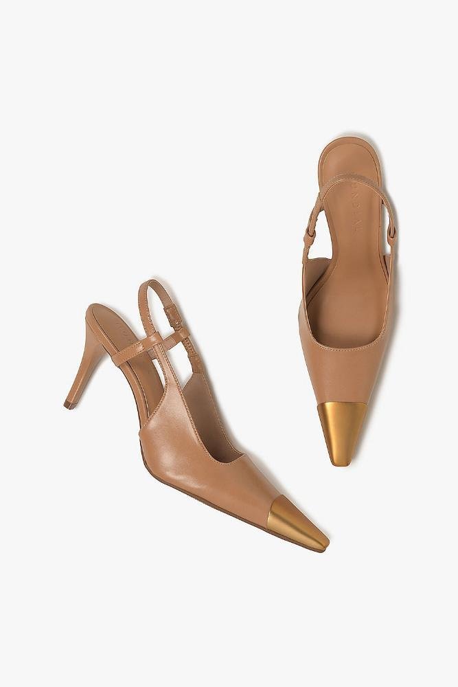 Scarpin Feminino Slingback Mundial Lee Bege 3
