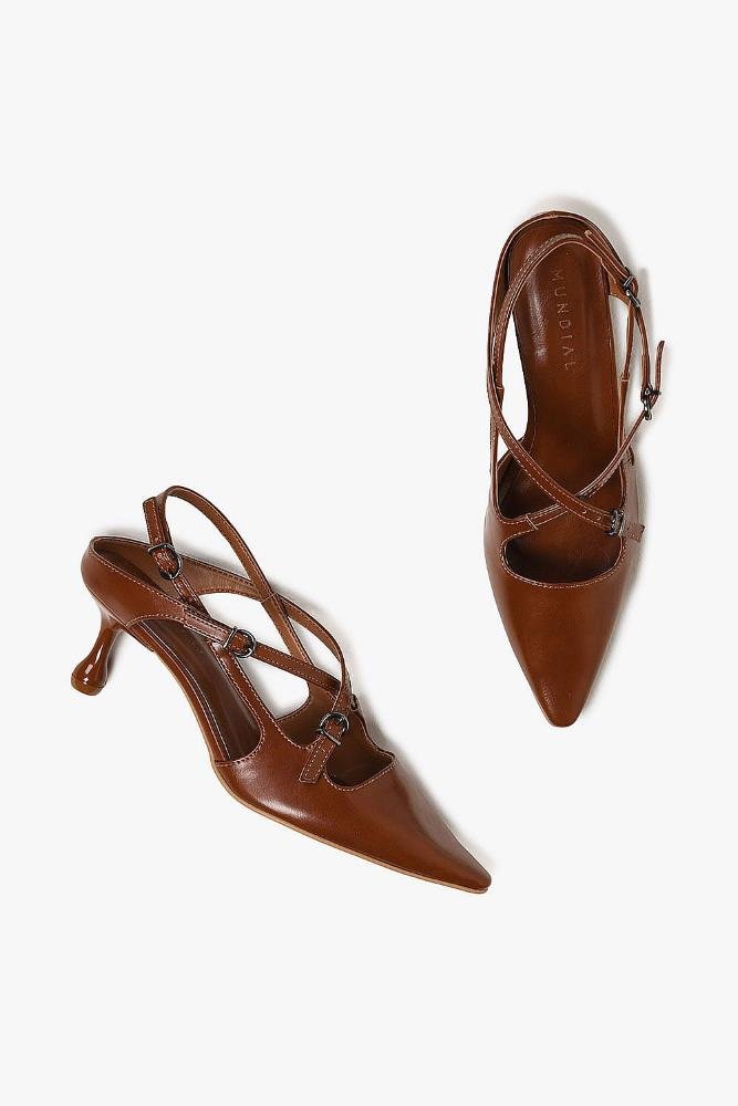 Scarpin Feminino Slingback Mundial Agatha Caramelo 3