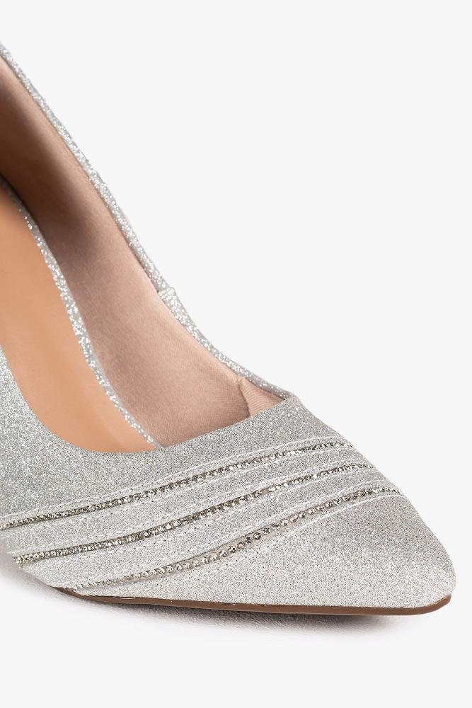 Scarpin Feminino Salto Alto Mundial Cryne Prata 3