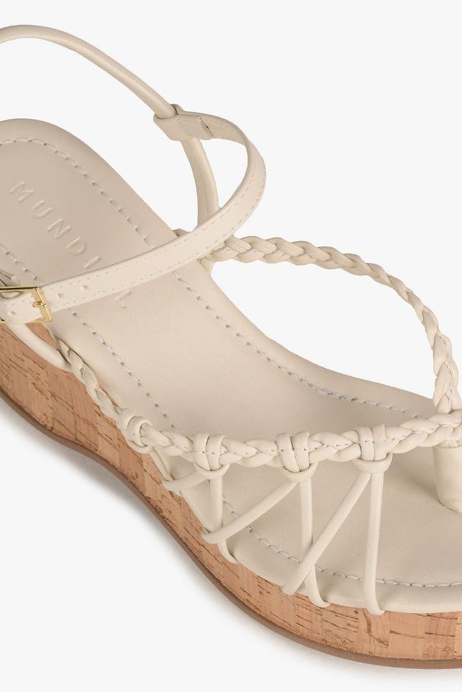 Sandália Feminina Plataforma Mundial Margot Off White 3