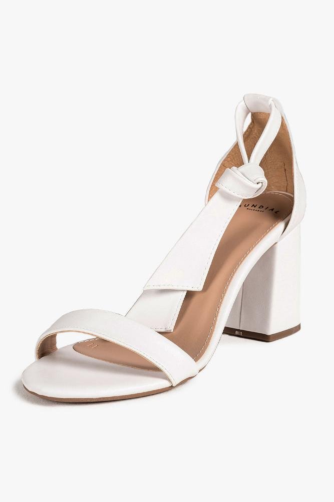 Sandália Feminina Salto Alto Mundial Analia Off White 4