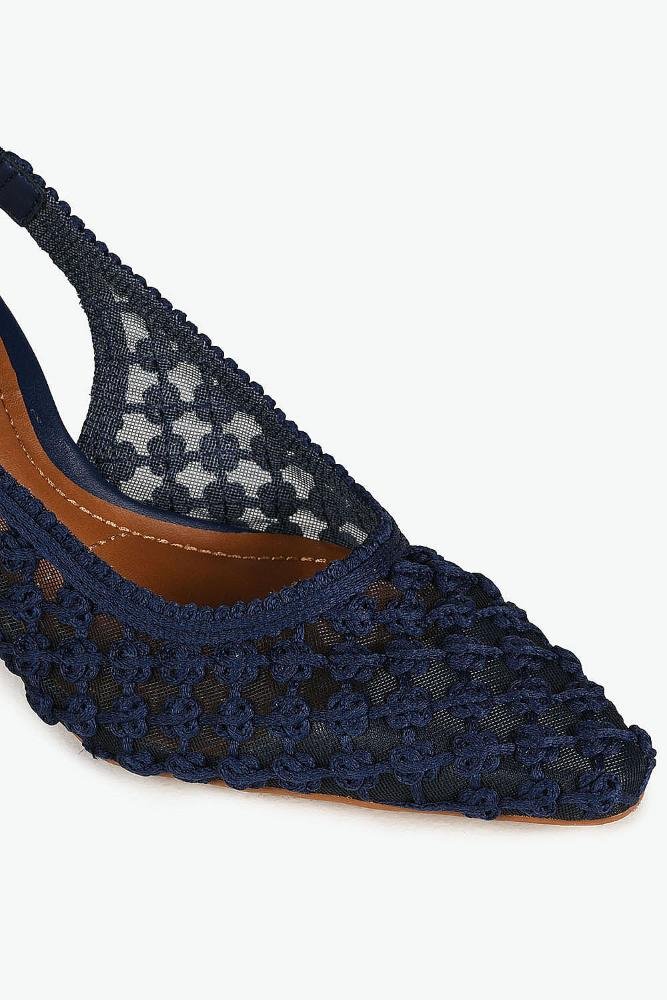 Scarpin Feminino Slingback Mundial Helaine Azul Marinho 2