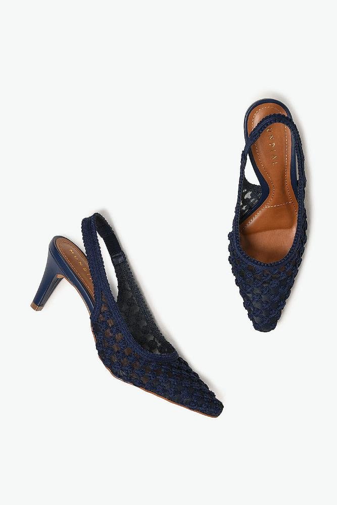 Scarpin Feminino Slingback Mundial Helaine Azul Marinho 3