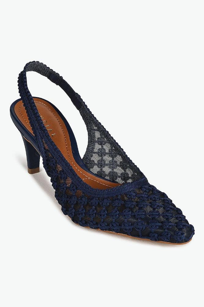 Scarpin Feminino Slingback Mundial Helaine Azul Marinho 4