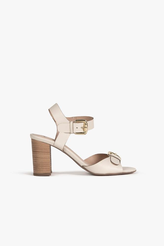 Sandália Feminina Salto Alto Mundial Sadine Off White 1