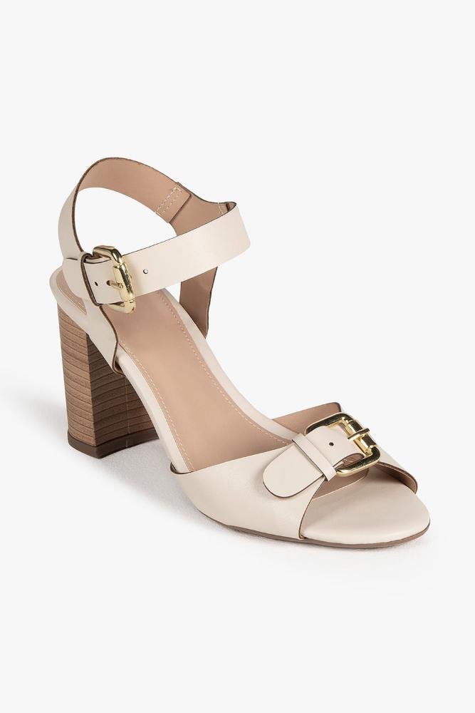 Sandália Feminina Salto Alto Mundial Sadine Off White 4