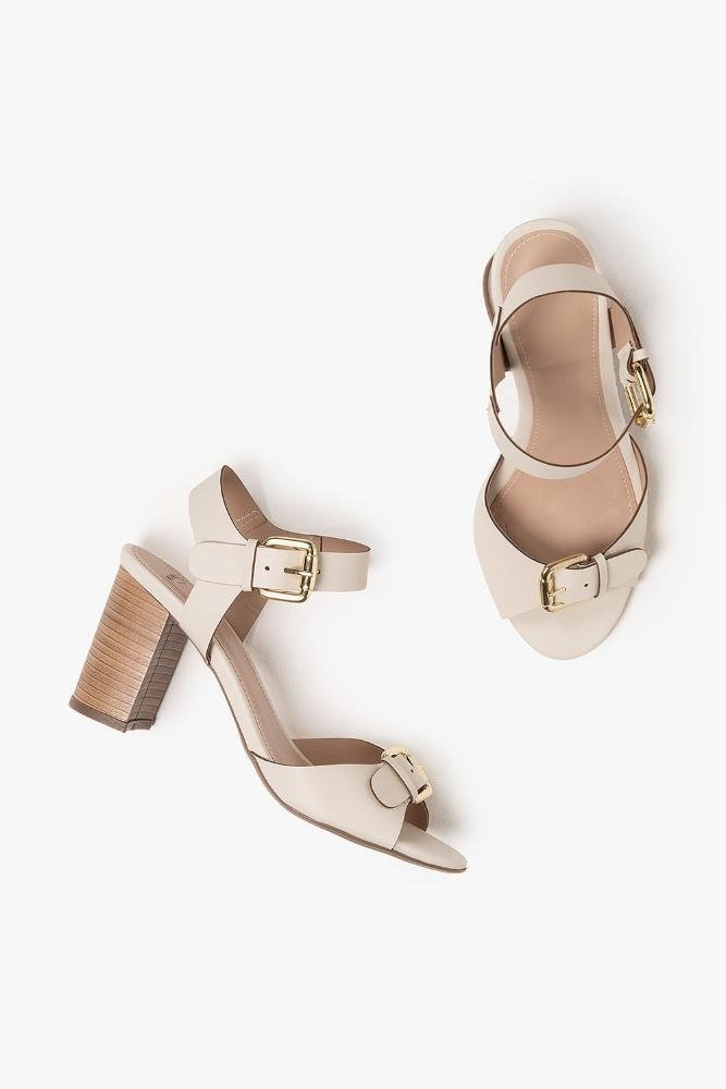 Sandália Feminina Salto Alto Mundial Sadine Off White 3