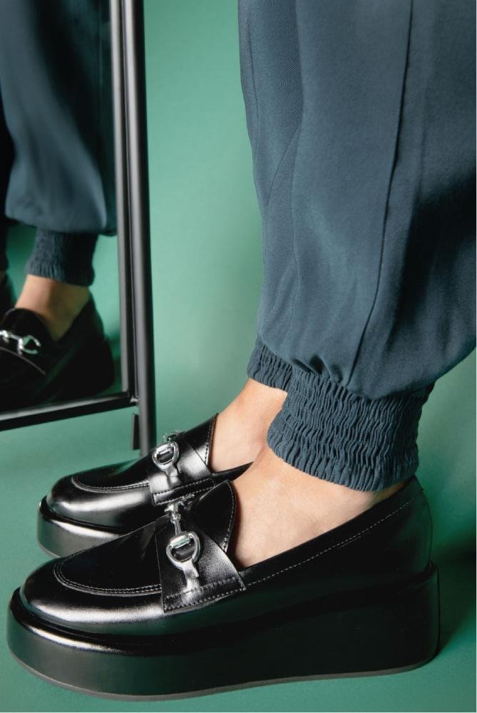 Mocassim Feminino Plataforma Loafer Mundial Stefania Preto 2