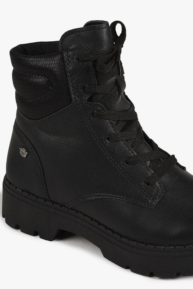 Bota Coturno Infantil Cano Curto Pink Cats Lily Preto 2