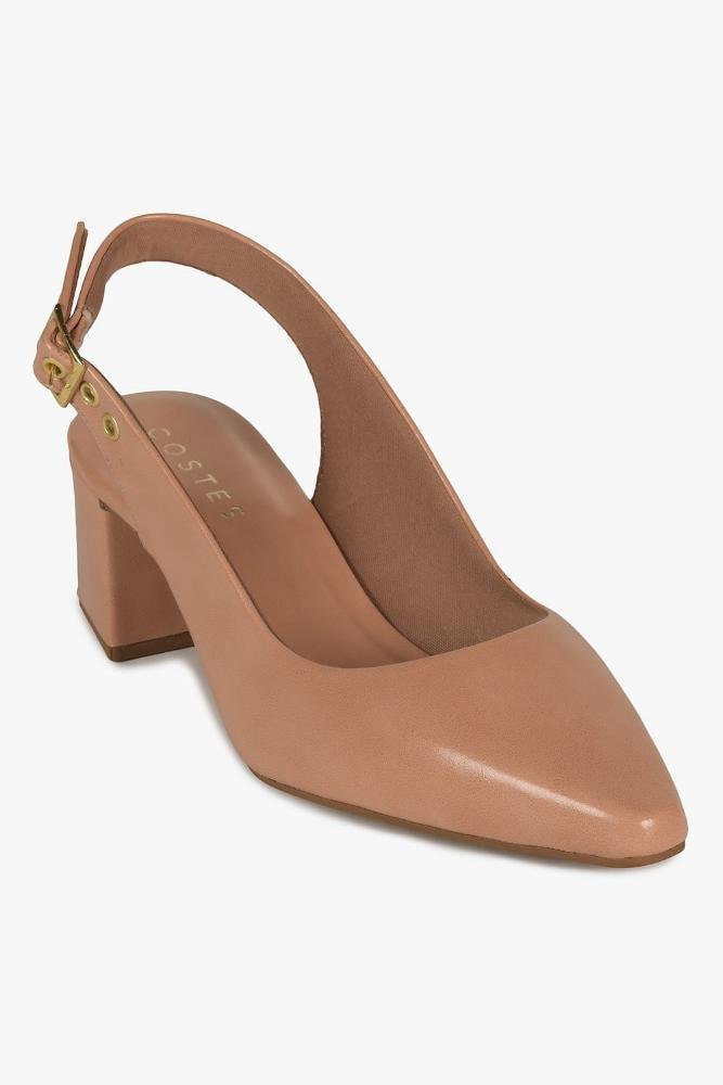 Sapato Feminino Slingback Costes Grizelda Bege 4