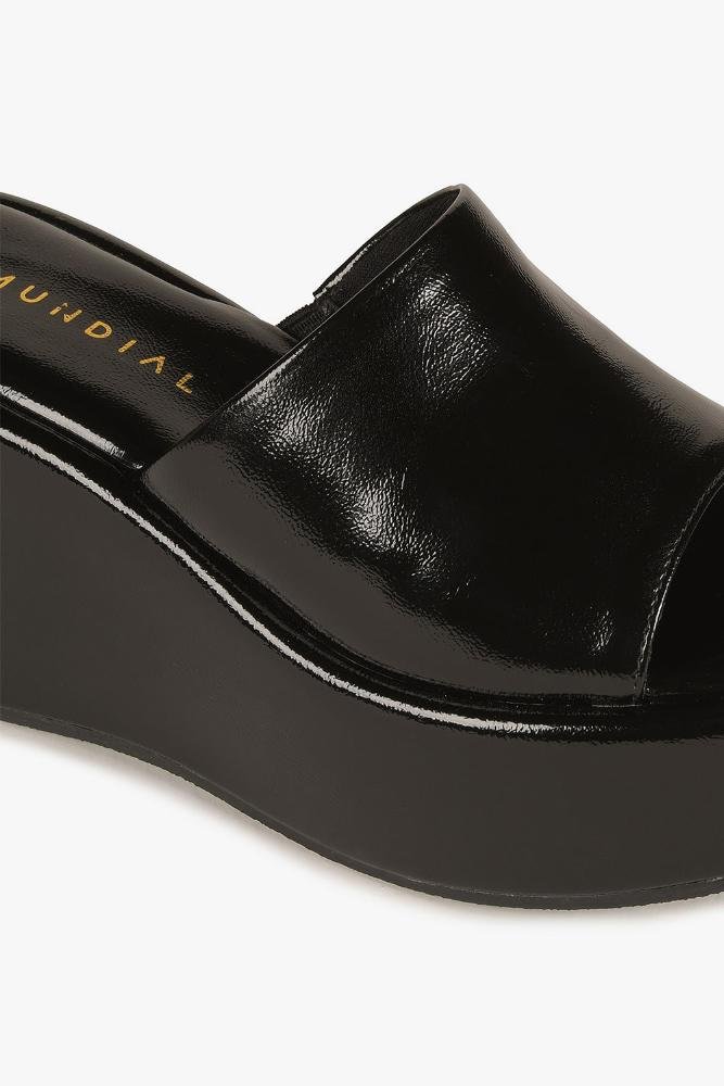 Tamanco Feminino Anabela Mundial Charlotte Preto 2