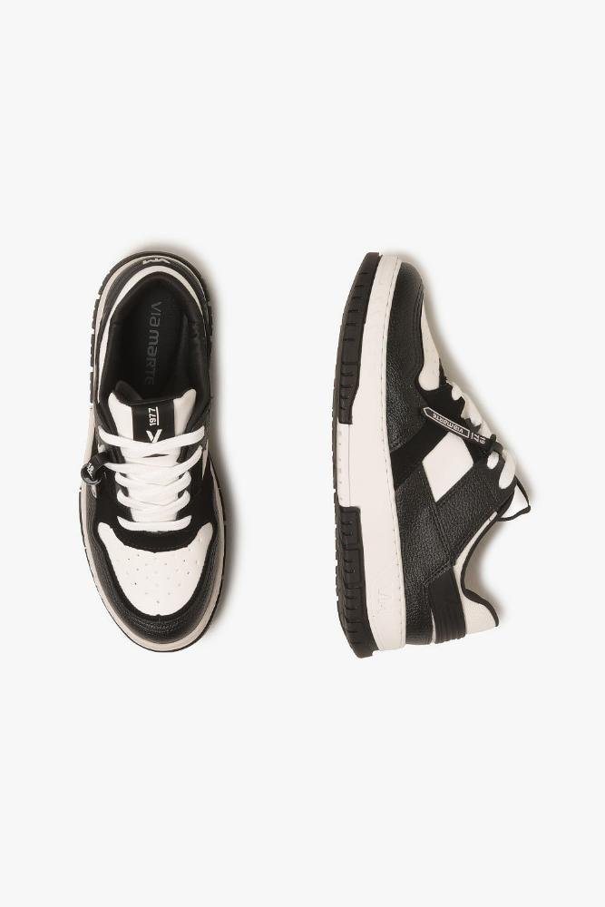 Tênis Feminino Plataforma Via Marte Zorae Branco/Preto 3