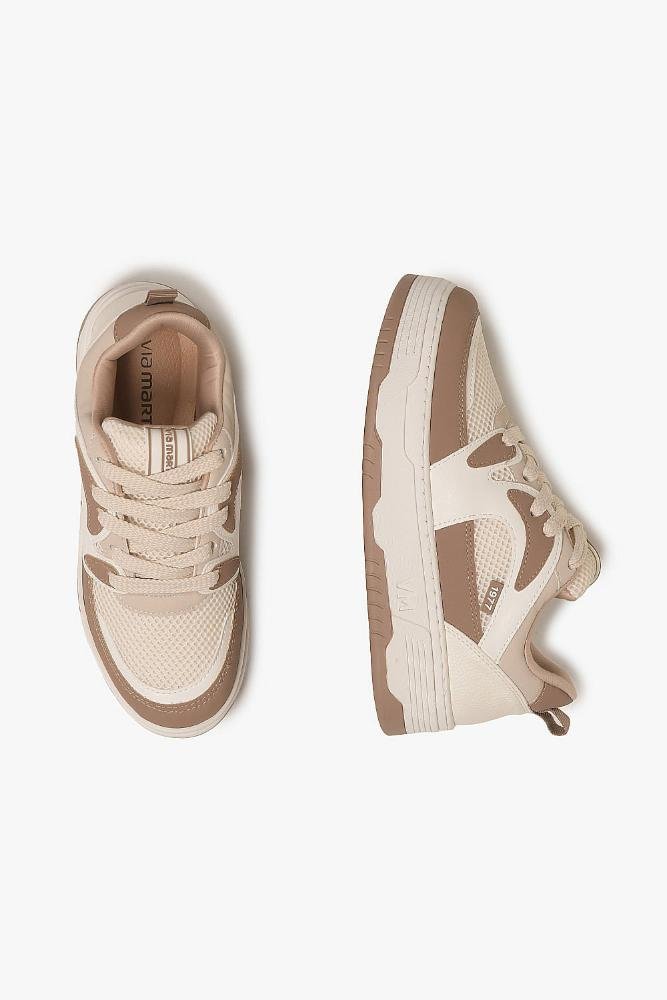 Tênis Feminino Plataforma Via Marte Delilah Caramelo/Off White 3