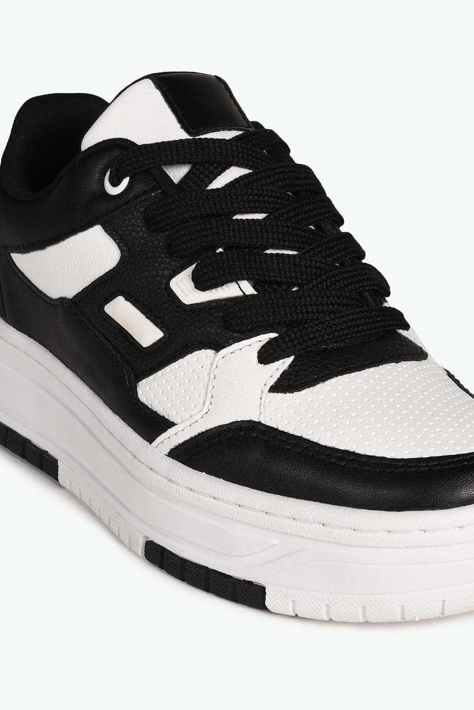 Tênis Feminino Plataforma Mundial Nubya Branco/Preto 2