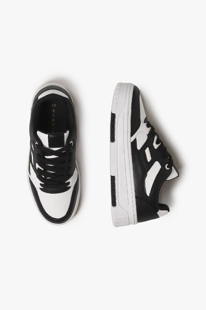 Tênis Feminino Plataforma Mundial Nubya Branco/Preto 3