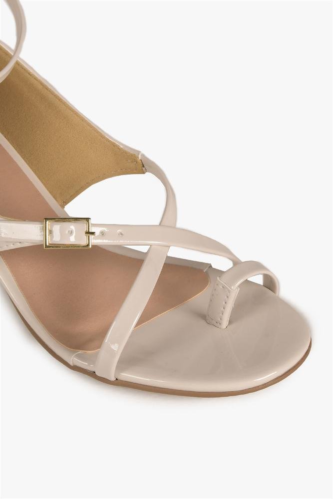 Sandália Feminina Salto Médio Mundial Adriana Off White 2