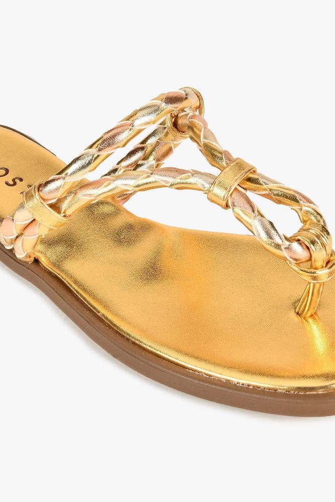 Rasteira Feminina Costes Celize Dourado 2