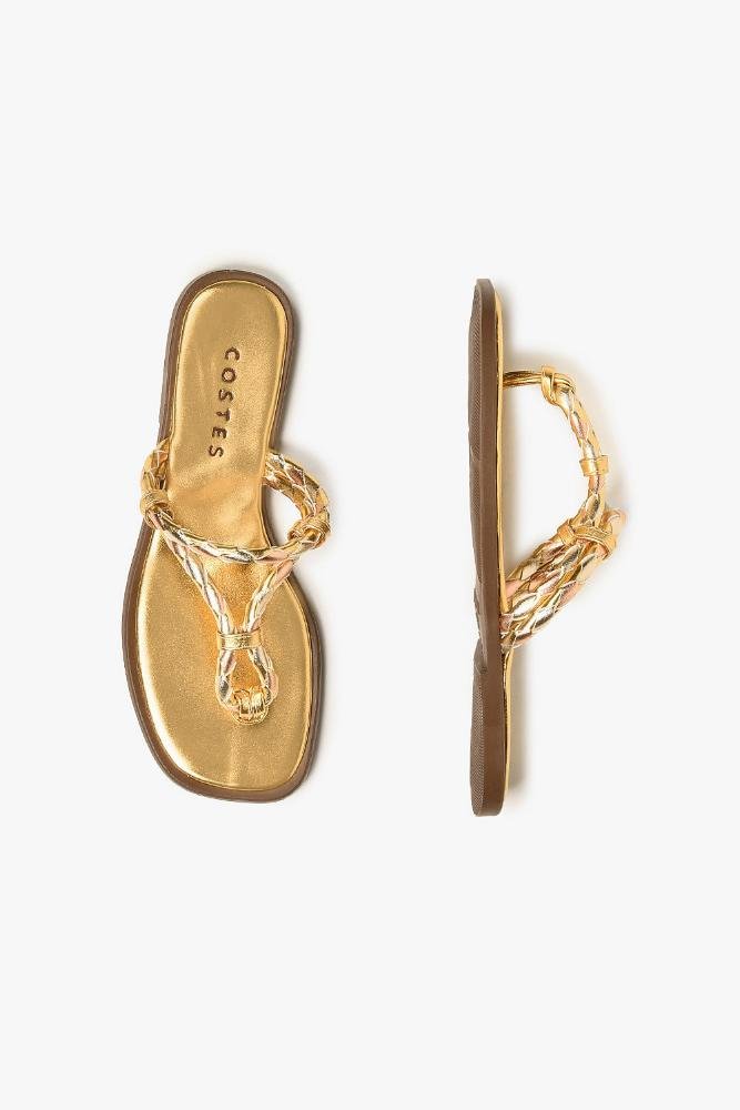Rasteira Feminina Costes Celize Dourado 3