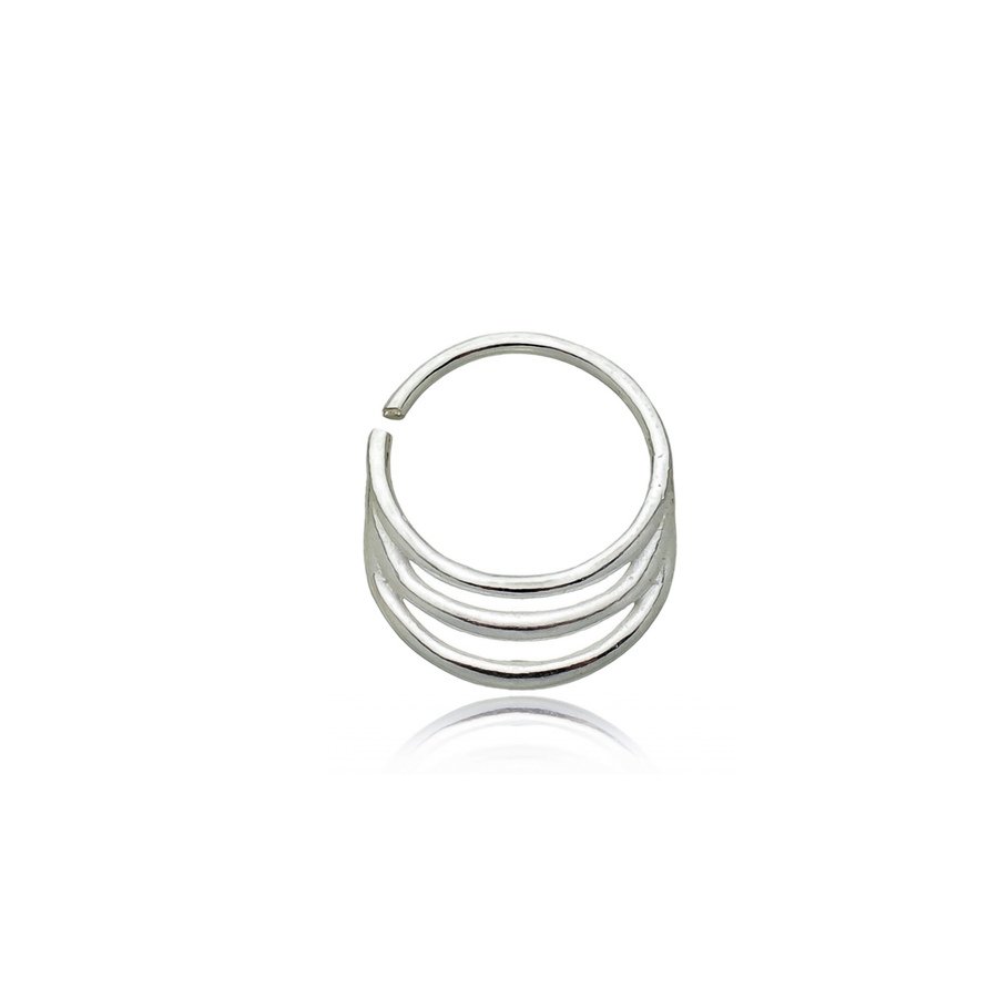 Piercing argola dupla lisa - Prata 925