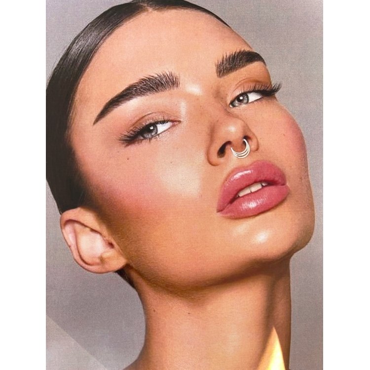 Piercing argola dupla lisa - Prata 925 Prata 2