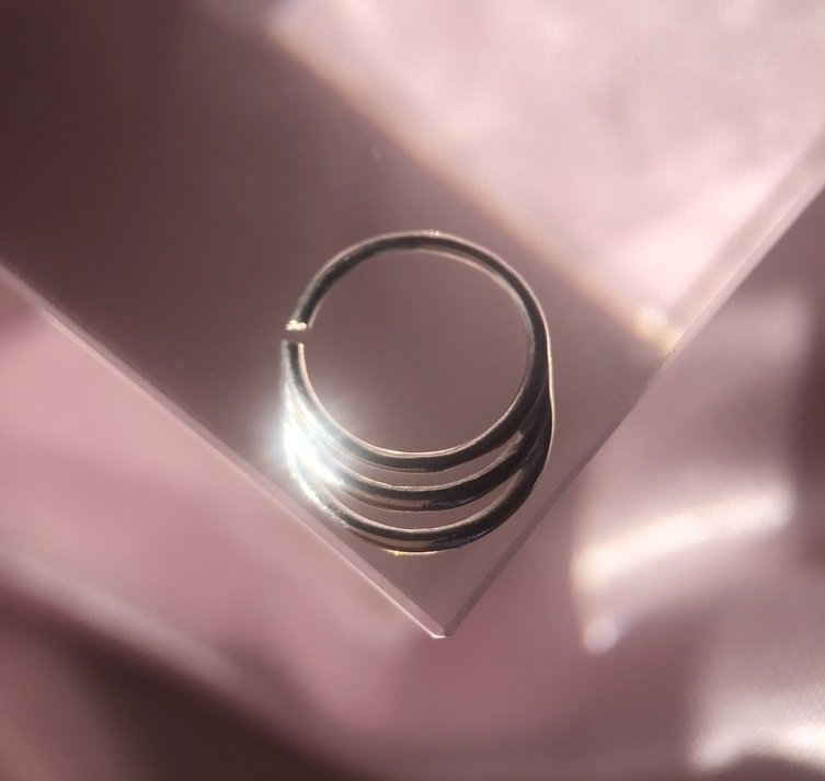 Piercing argola dupla lisa - Prata 925 Prata 3