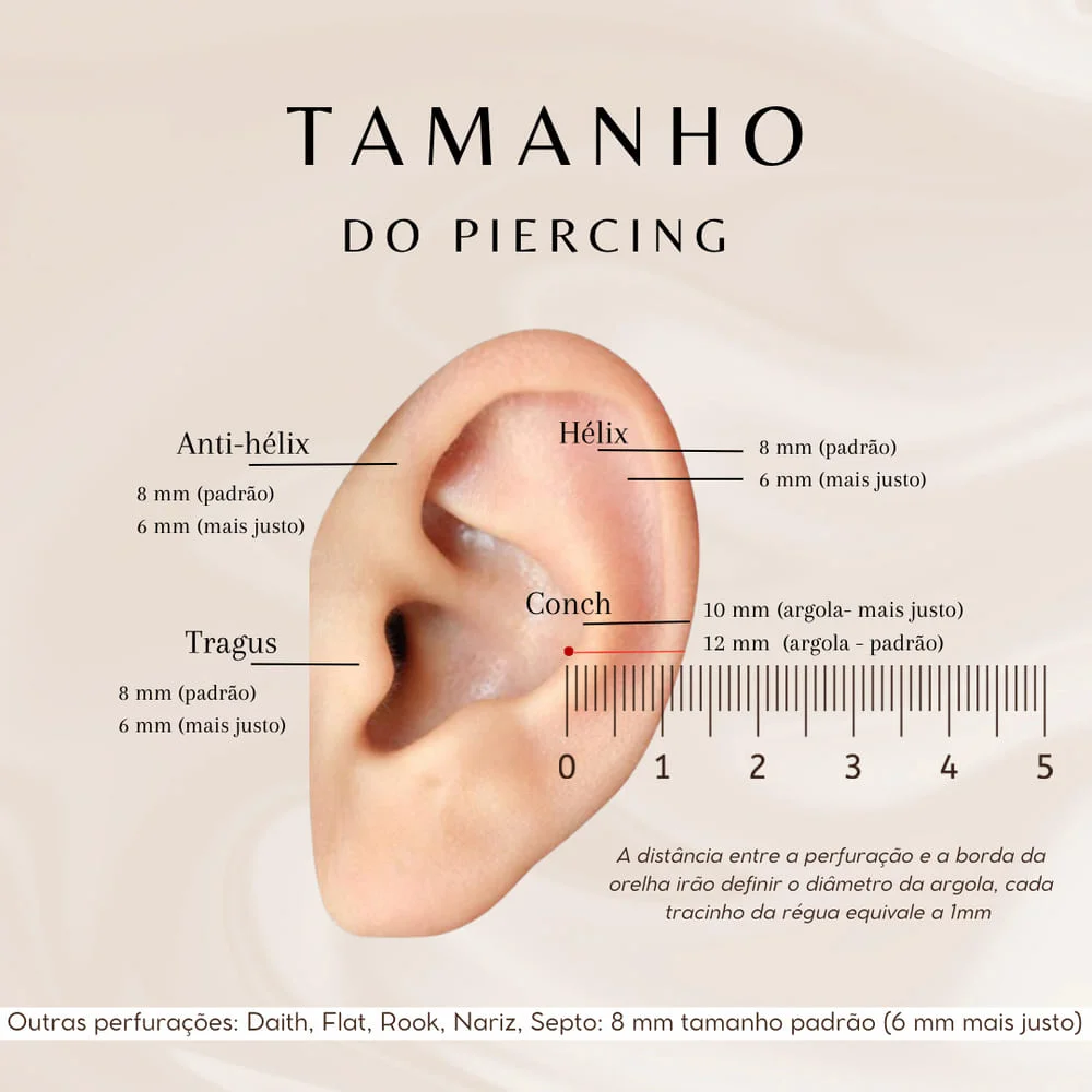 Piercing argola rendada com zircônias Prata 925 - Daith, Hélix, Septo Dourado 4