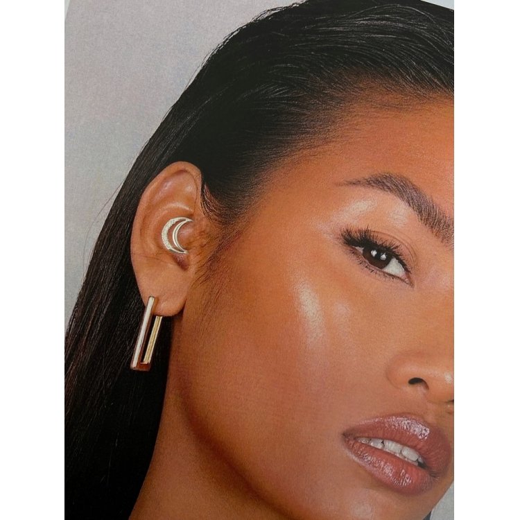 Piercing argola dupla com fileira de zircônias - Prata 925 Prata 2