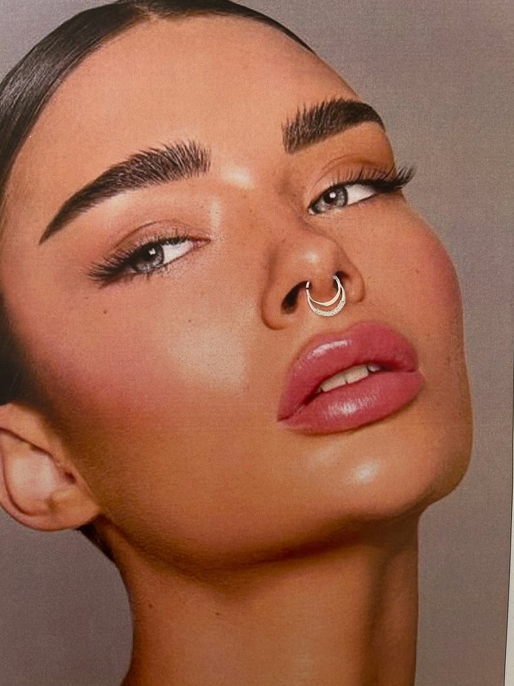 Piercing argola dupla com fileira de zircônias - Prata 925 Prata 3