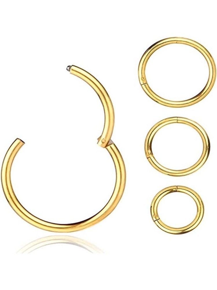 Piercing Argola Lisa - Clicker Segmento - Titânio G23 / Ouro PVD