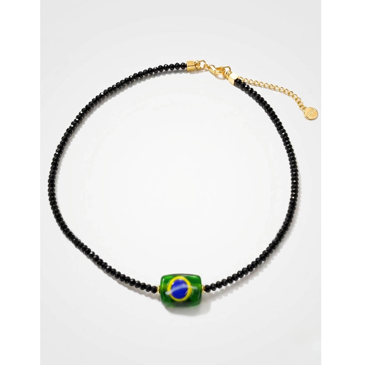 Colar Cristal Preto Com Murano Brasil Preto 3