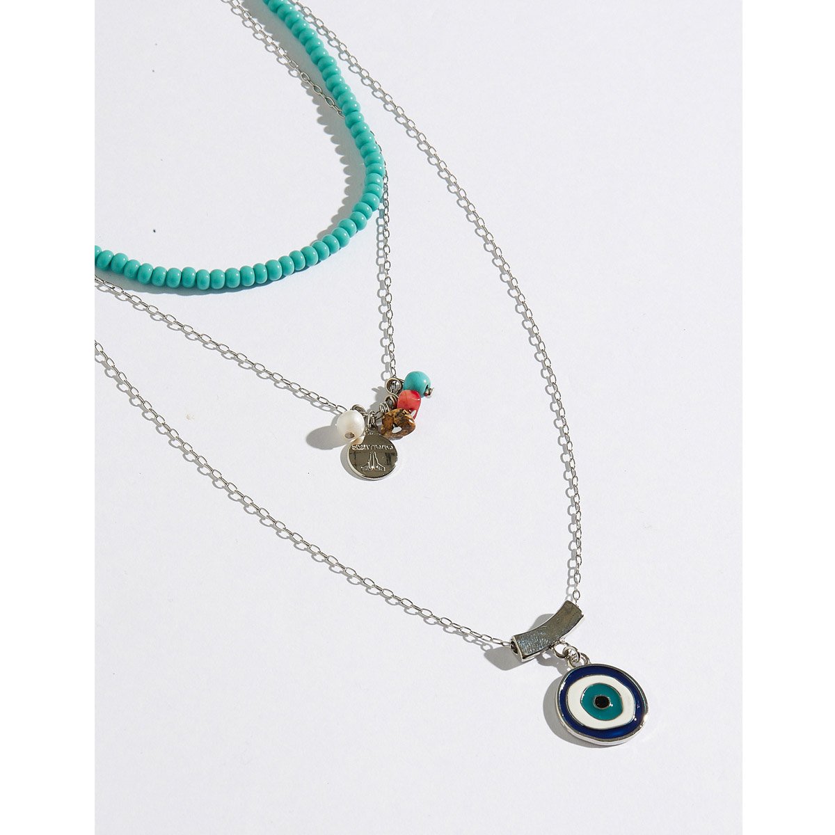 Kit 3 Colares Turquesa e Olho Grego