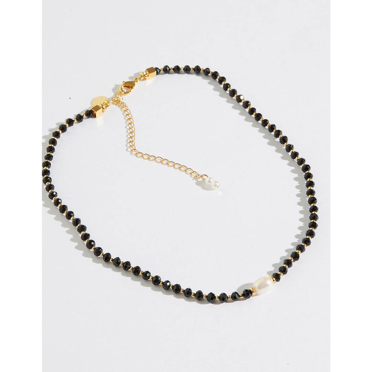 Colar Candy Pearls Cristal Preto E Pérola Barroca